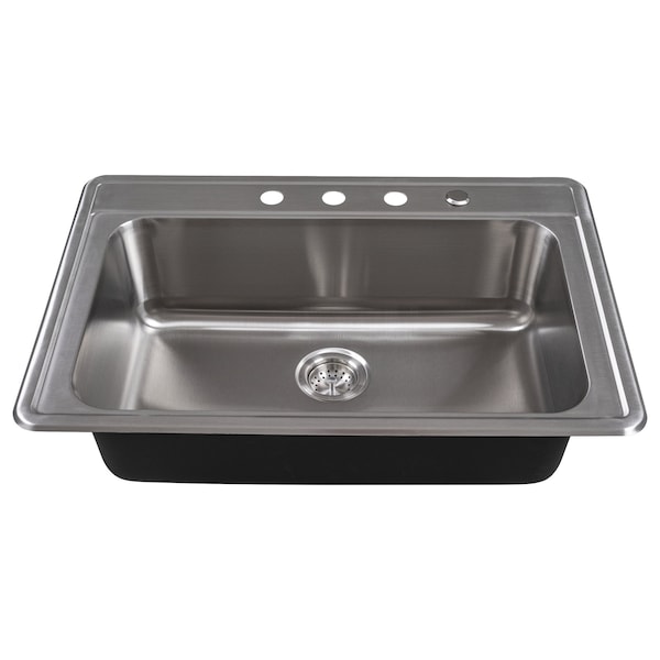 Msi Single Bowl 33in X 22in Stainless Steel Overmount Kitchen Sink ZOR-STL-SBSNK-001 - main